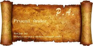 Prucsi Andor névjegykártya