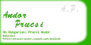andor prucsi business card
